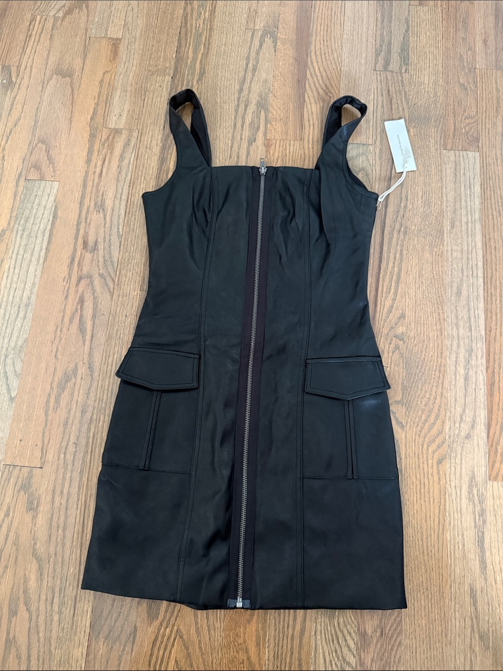 Brand new with tags*Vintage Havana Black Zip-Front Mini Dress with Cargo Pockets